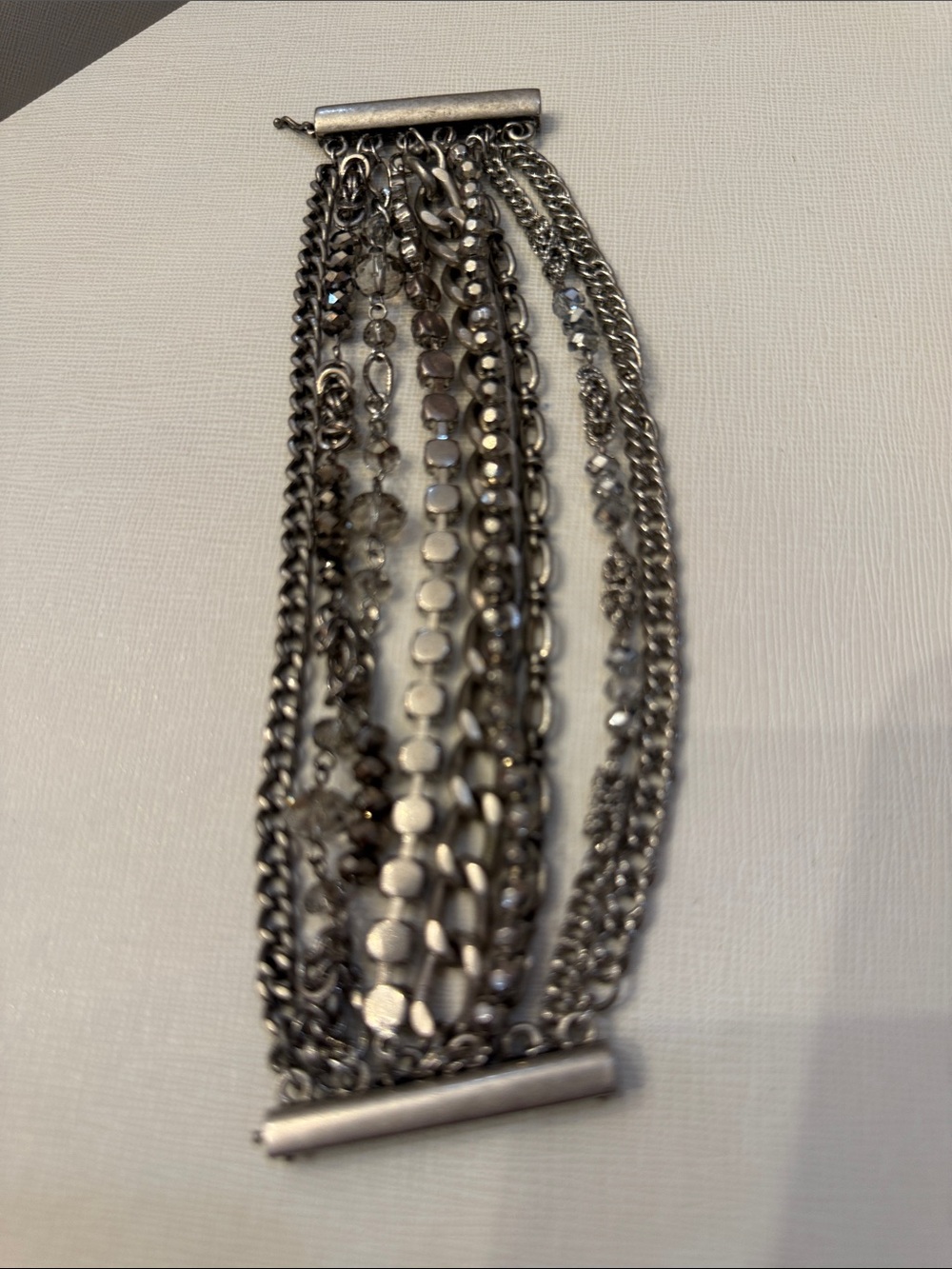 Multi-Chain Silver-Tone Bracelet - Women Jewelry, 7 inches in length
